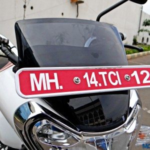 Bajaj V Review Details Fairing and Number Plate Holder