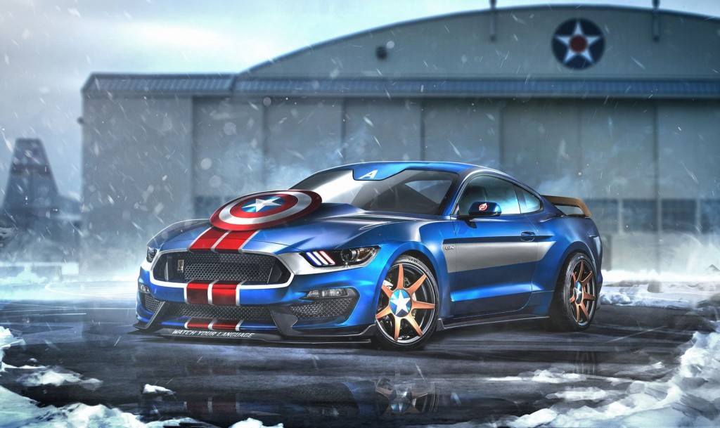 Captain America Ford Mustang Shelby GT350R Superhero