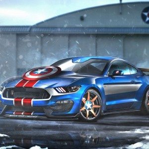 Captain America Ford Mustang Shelby GTR Superhero
