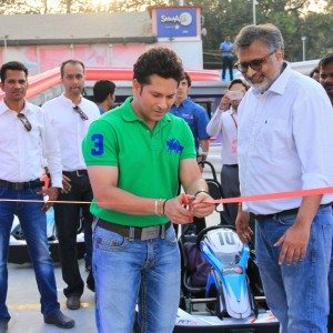 Cricketing Legend Sachin Tendulkar inaugurates the all new Championship Karting in Mumbai Sky Karting