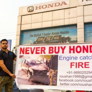 Honda city catches fire