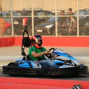 Sachin Tendulkar experiencing the Sky Karting at Smaaash Lower Parel