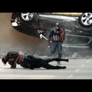 Captain America Black Panther clash over an Audi SQ