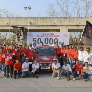 Tata Bolt completing  km GearedForGreat endurance run at VRDE