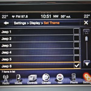 Jeep Grand Cherokee center console touchscreen