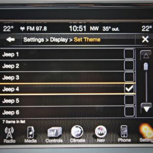 Jeep Grand Cherokee center console touchscreen