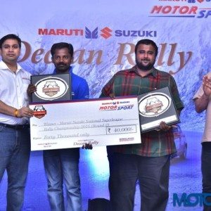Maruti Suzuki Deccan Rally winners Karthick Maruti and S Sankar Anand