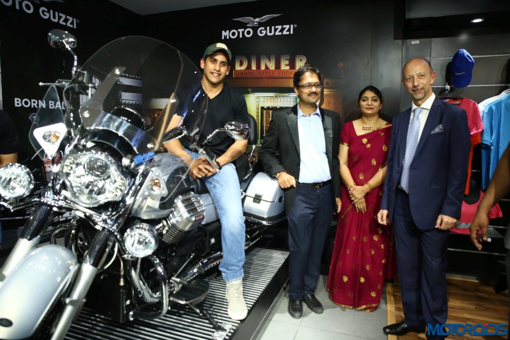 Naga Chaitanya on MotoGuzzi California Touring Motoplex - Hyderabad