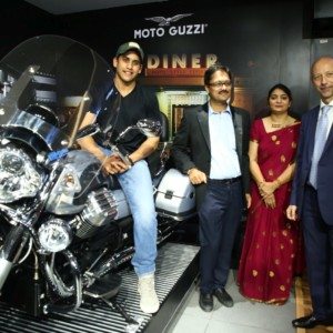 Naga Chaitanya on MotoGuzzi California Touring Motoplex Hyderabad