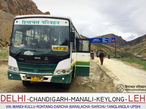 Himachal Parivahan Deli Leh bus service