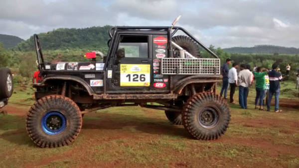 Modified Mahindra Thar with  bhp V engine