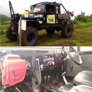 Modified Mahindra Thar with  bhp V engine