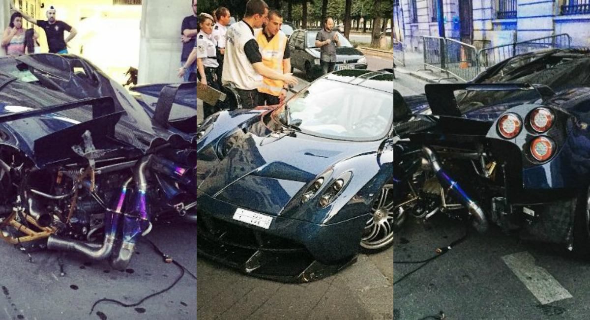 Pagani Huayra Pearl crashes in Paris