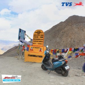 Ride to Khardung La On my TVS Scooty Zest – Anam Hashim