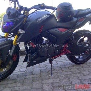 How about this matte black modified TVS Apache RTR 200 4V 