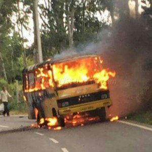 year old KTM Duke rider rams into school bus