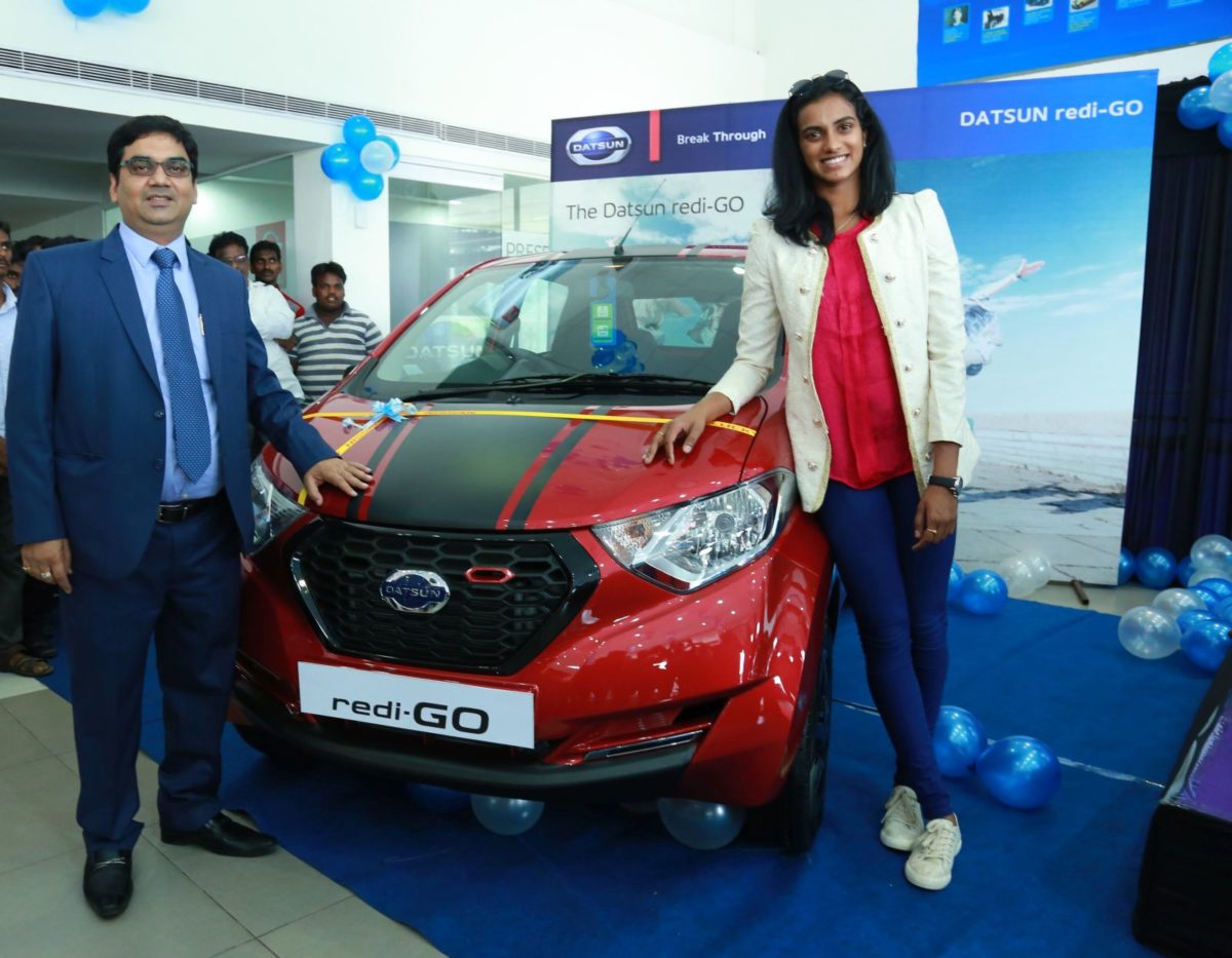 Datsun redi-GO Sport presented to P.V. Sindhu for her 2016 Rio Olympics ...