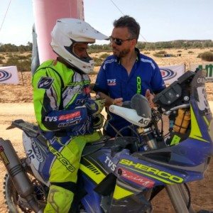 Rider Aravind KP from Sherco TVS Factory Team at Oilibya Rally of Morocco