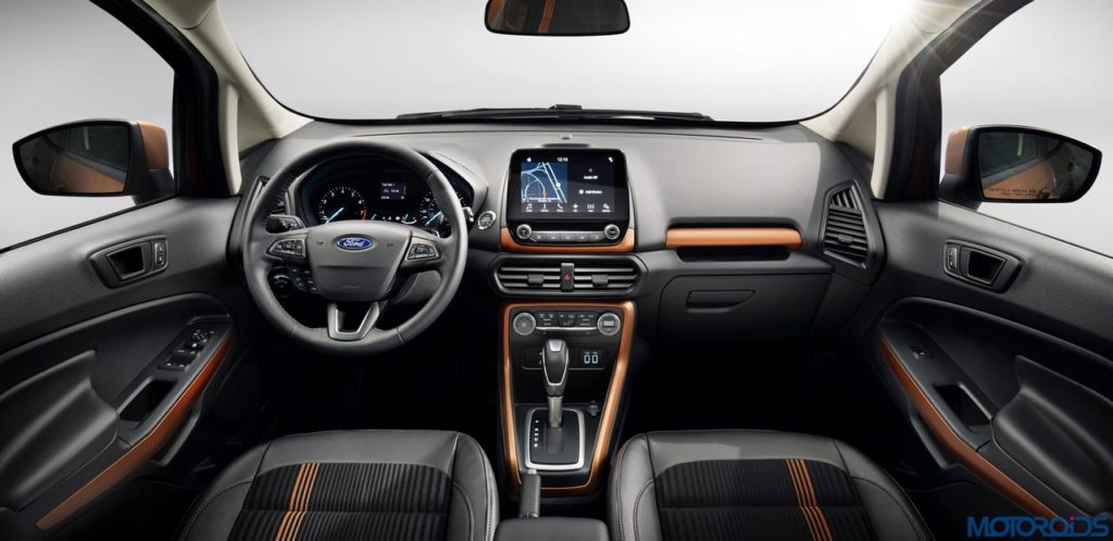 All-new Ford EcoSport SES features unique interior styling cues such as bold copper accents for instrument and door panels along with sport seats.