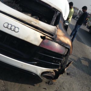 Audi R V Burns To A Crisp In Bangladesh