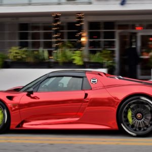 Chrome Red Porsche  Spyder With Weissach Package