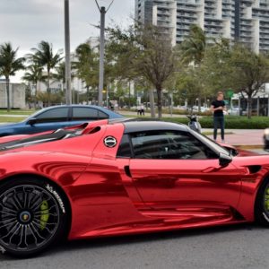 Chrome Red Porsche  Spyder With Weissach Package