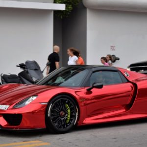 Chrome Red Porsche  Spyder With Weissach Package