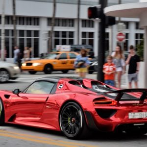 Chrome Red Porsche  Spyder With Weissach Package