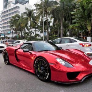 Chrome Red Porsche  Spyder With Weissach Package