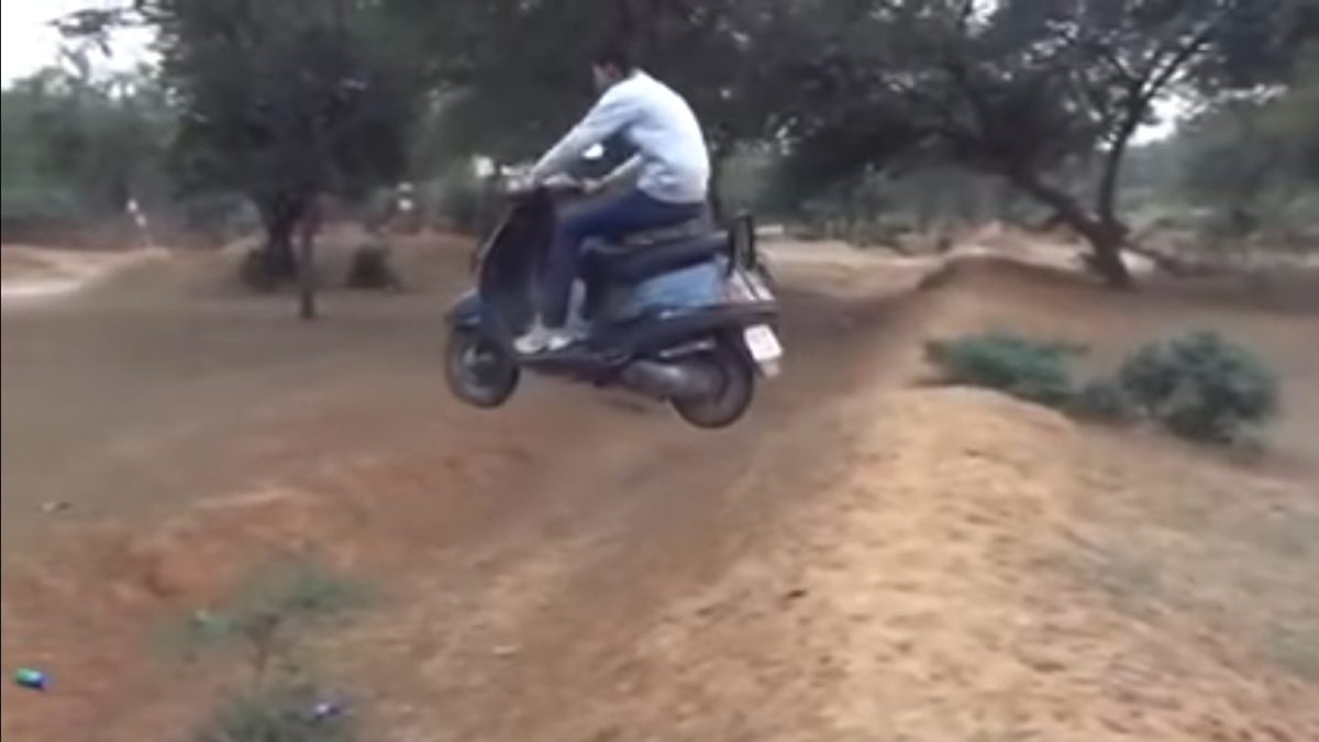VIDEO: Flying without wings on a Honda Activa