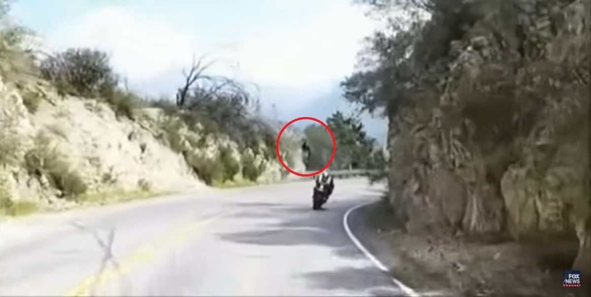 Rider Goes Off The Guardrail