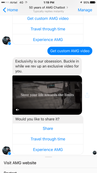 Mercedes-Benz Facebook Messenger AMG Chatbot