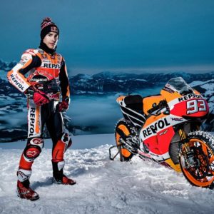 Marc Márquez Takes  HP Repsol Honda RCV To Snow Clad Mountains