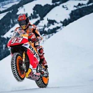 Marc Márquez Takes  HP Repsol Honda RCV To Snow Clad Mountains