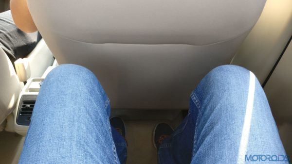 2017 Maruti Dzire legroom Review - decent amount of legroom left