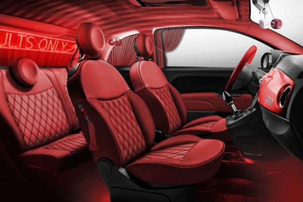 Fiat 500 kamaSutra red interiors