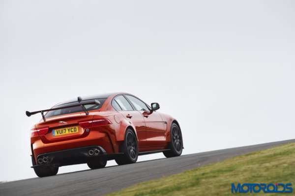 Jaguar XE SVO Project 8 rear action shot