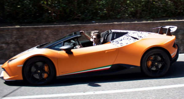 LamborghiniHuracanPerformanteSpyderspiedtestingclose up