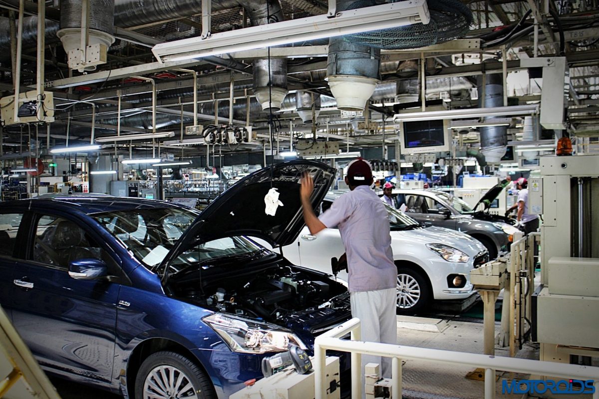 Maruti Suzuki Manesar plant Dzire production line