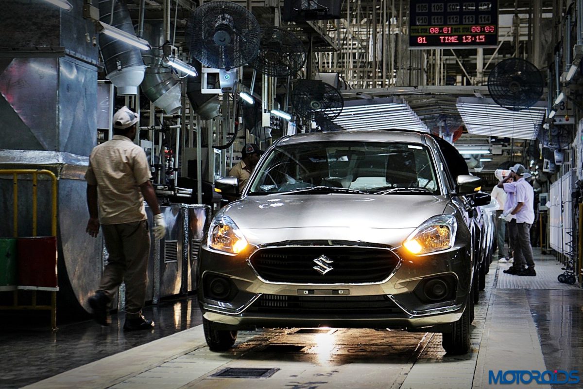 Maruti Suzuki Manesar plant Dzire production line