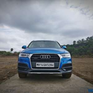 New  Audi Q facelift India front blue