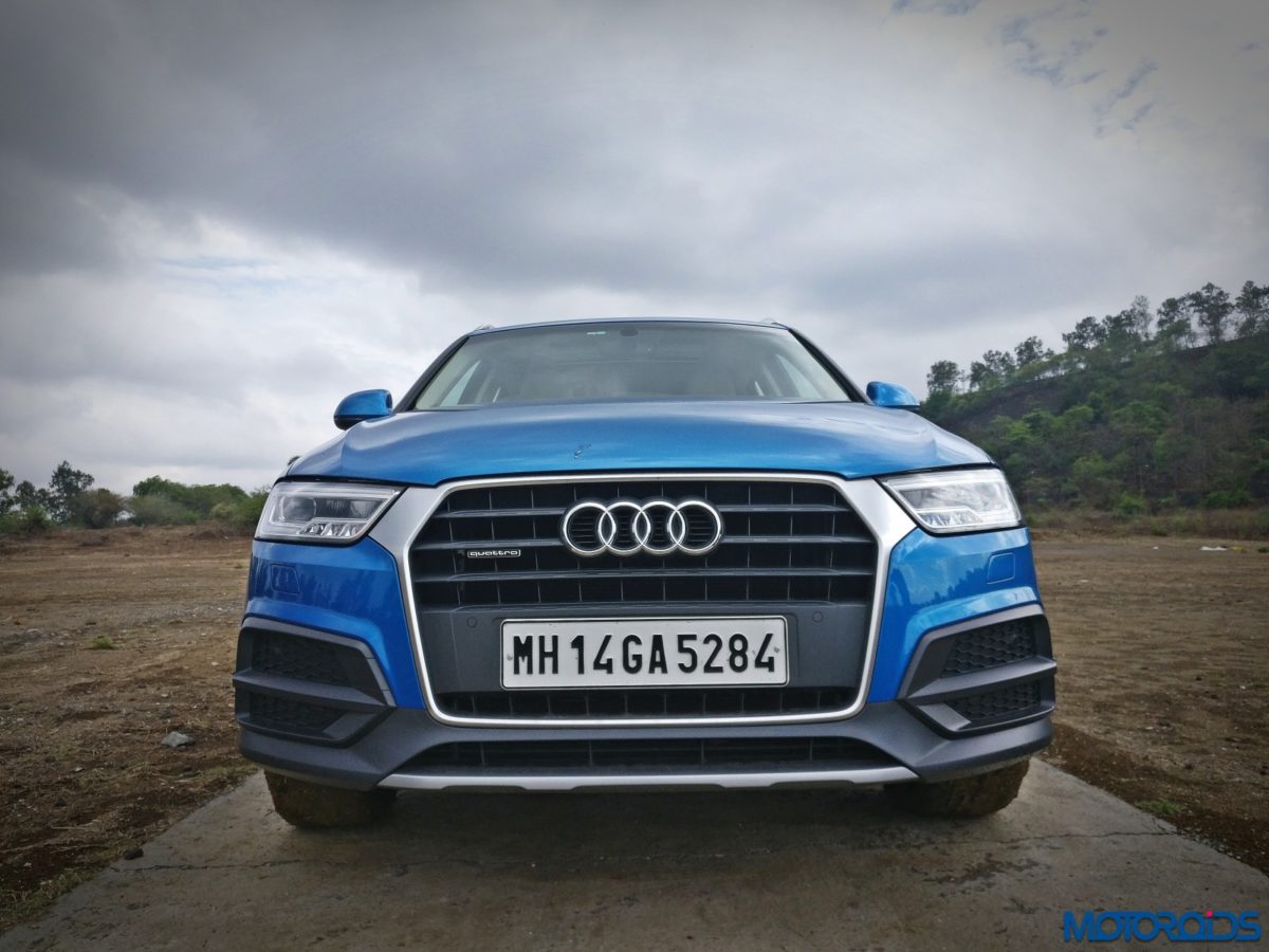 New  Audi Q facelift India front blue