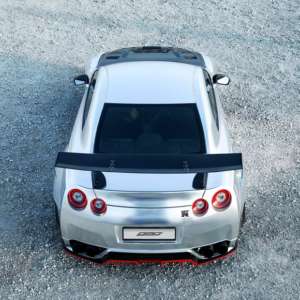 Nissan GT R Matte Silver Chrome wrap rear profile