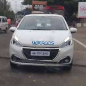 Peugeot 208 spied testing in India front fascia
