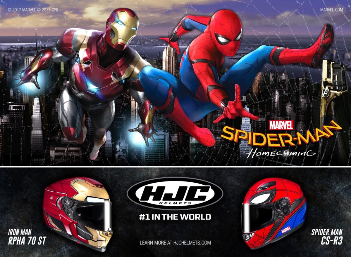 HJC Helmets Spider Man And Iron Man Graphics