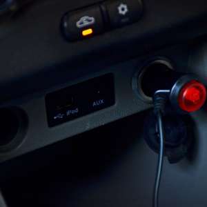 Moonbow Car Air Purifier charging cable and power button