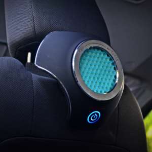 Moonbow Car Air Purifier side angle blue