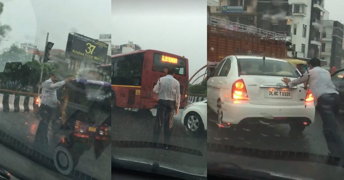 Delhi Traffic Cop Rain Feature Image