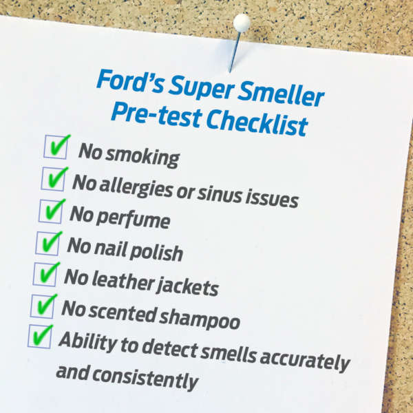 Ford Assembles Team of Super Smellers Checklist