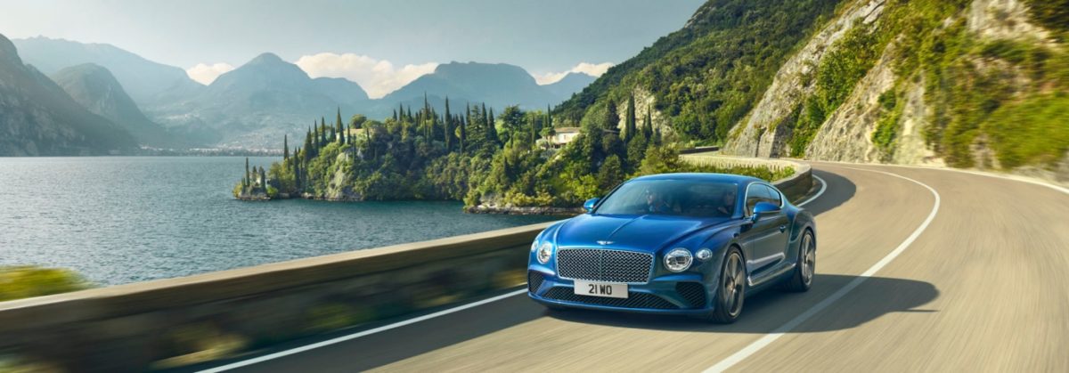 new continental gt location by mountains and lake image shot